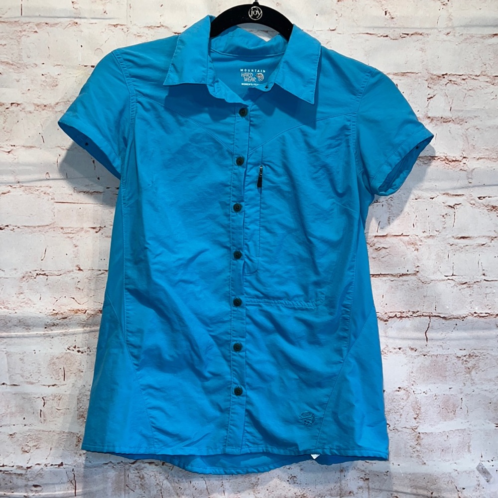 Mountain Hardwear Women’s Canyon Shirt button down short sleeve Bright blue XS